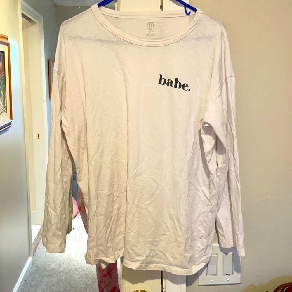Aerie real soft oversized  “babe” shirt size S